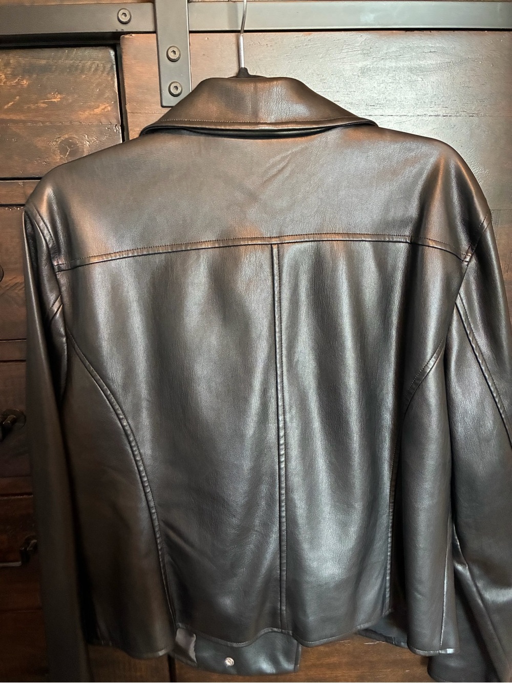 INC Macy’s Black Faux Leather Moto Jacket-XL Women’s - Picture 8 of 11